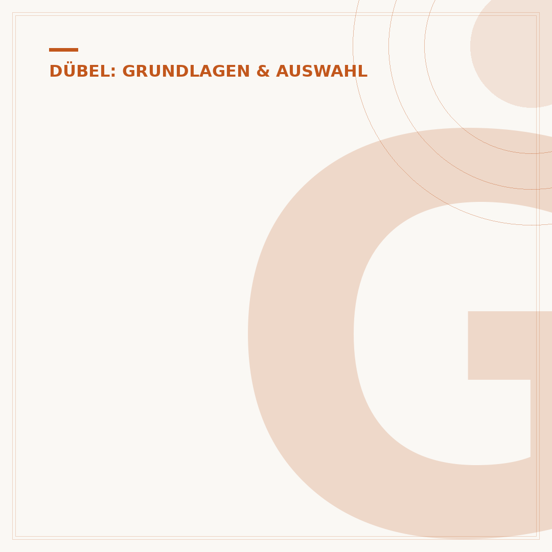 Größe von Dübeln und Schrauben