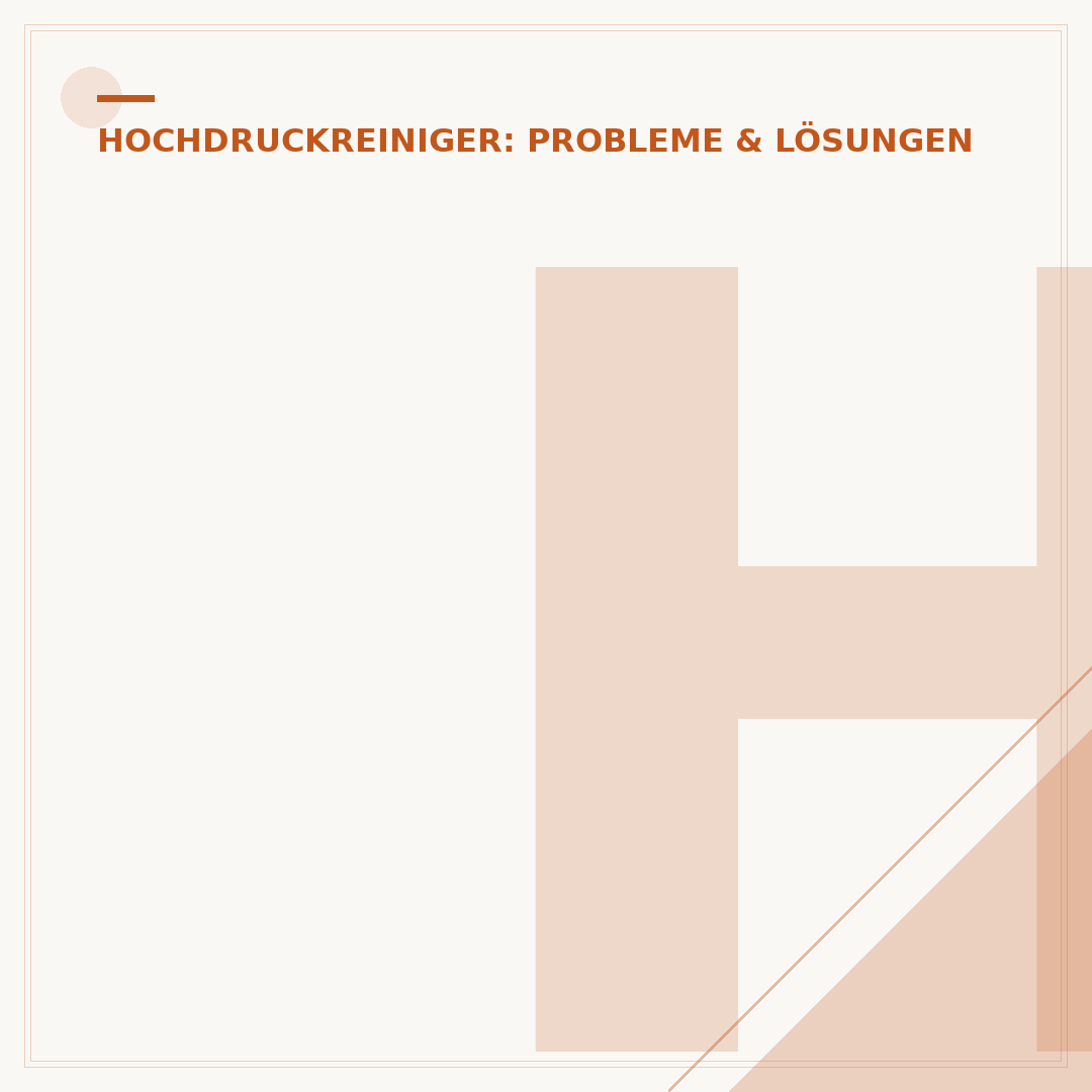 Hochdruckreiniger-Pumpe baut keinen Druck auf