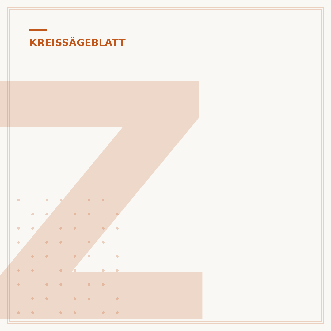 Zähnezahl des Kreissägeblatts für Querschnitte