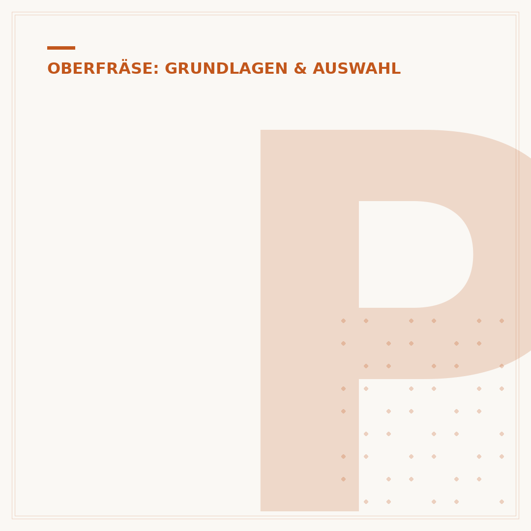 Platte der Oberfräse