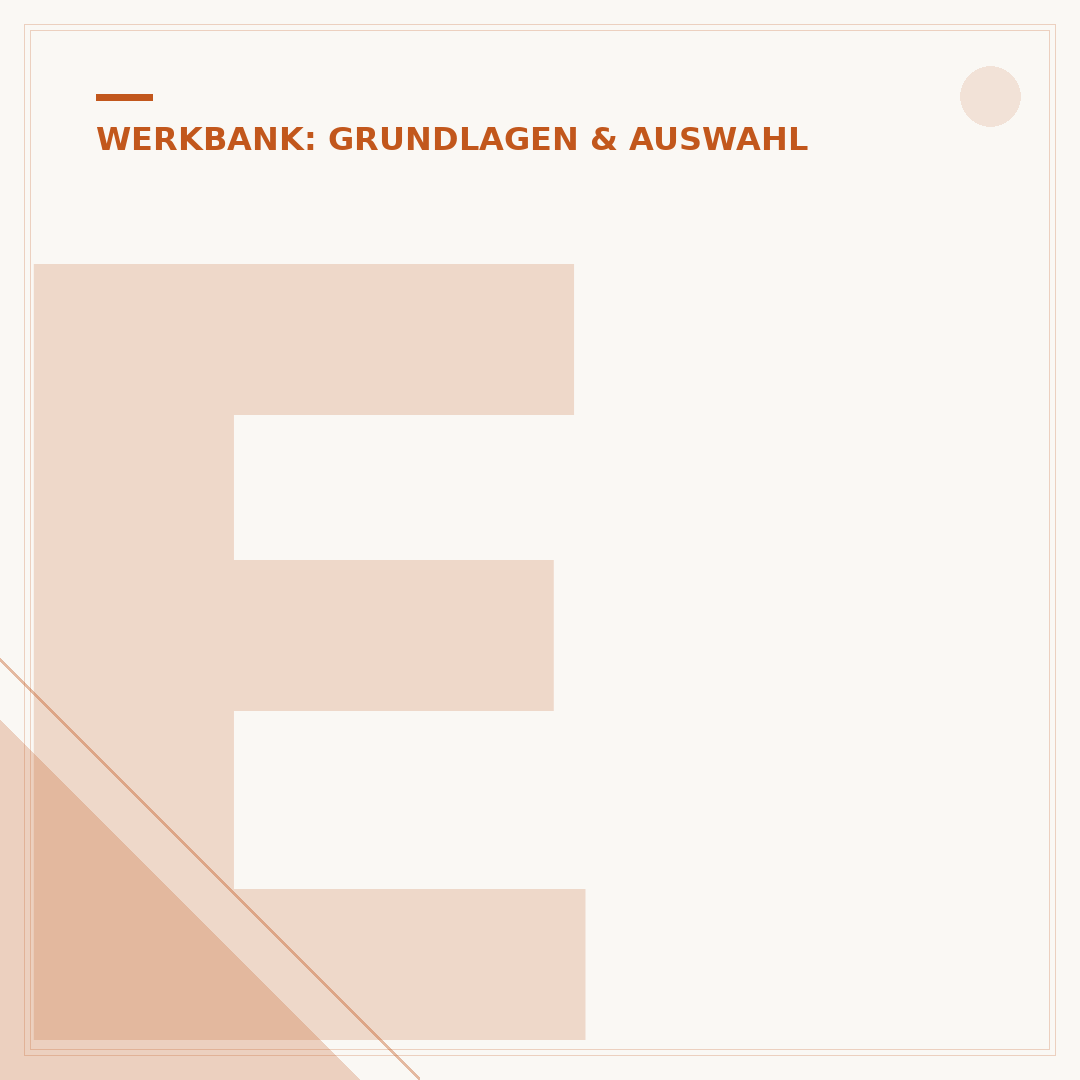 Ergonomische Arbeitshöhe der Werkbank