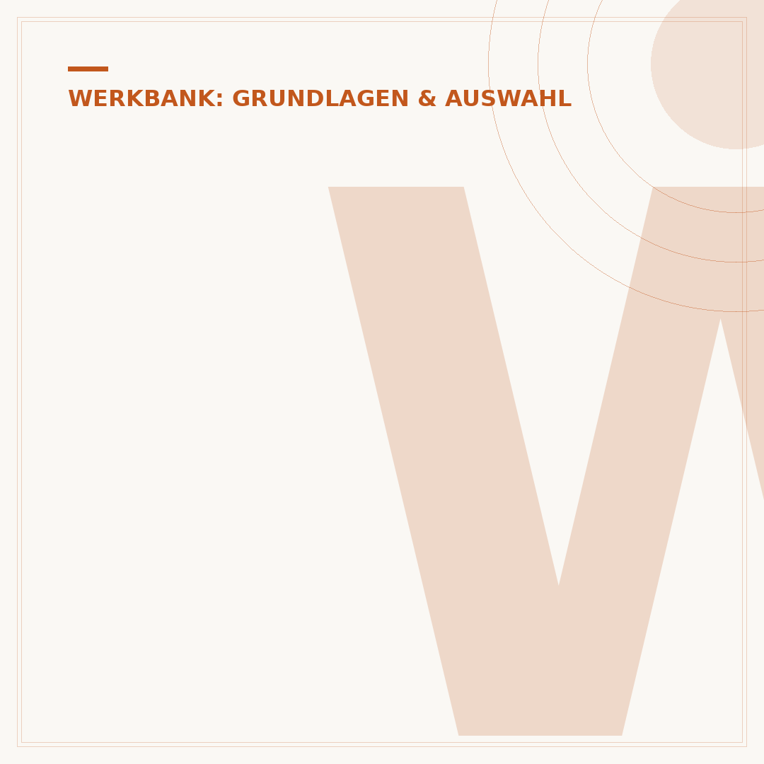 Werkbank gegen Kippen sichern