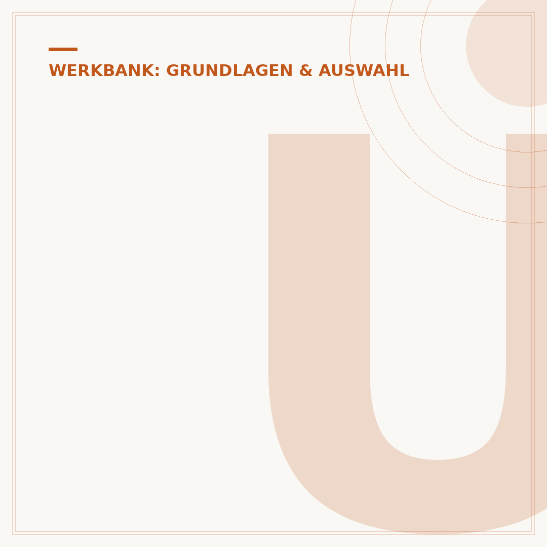 Untergestell der Werkbank verankern