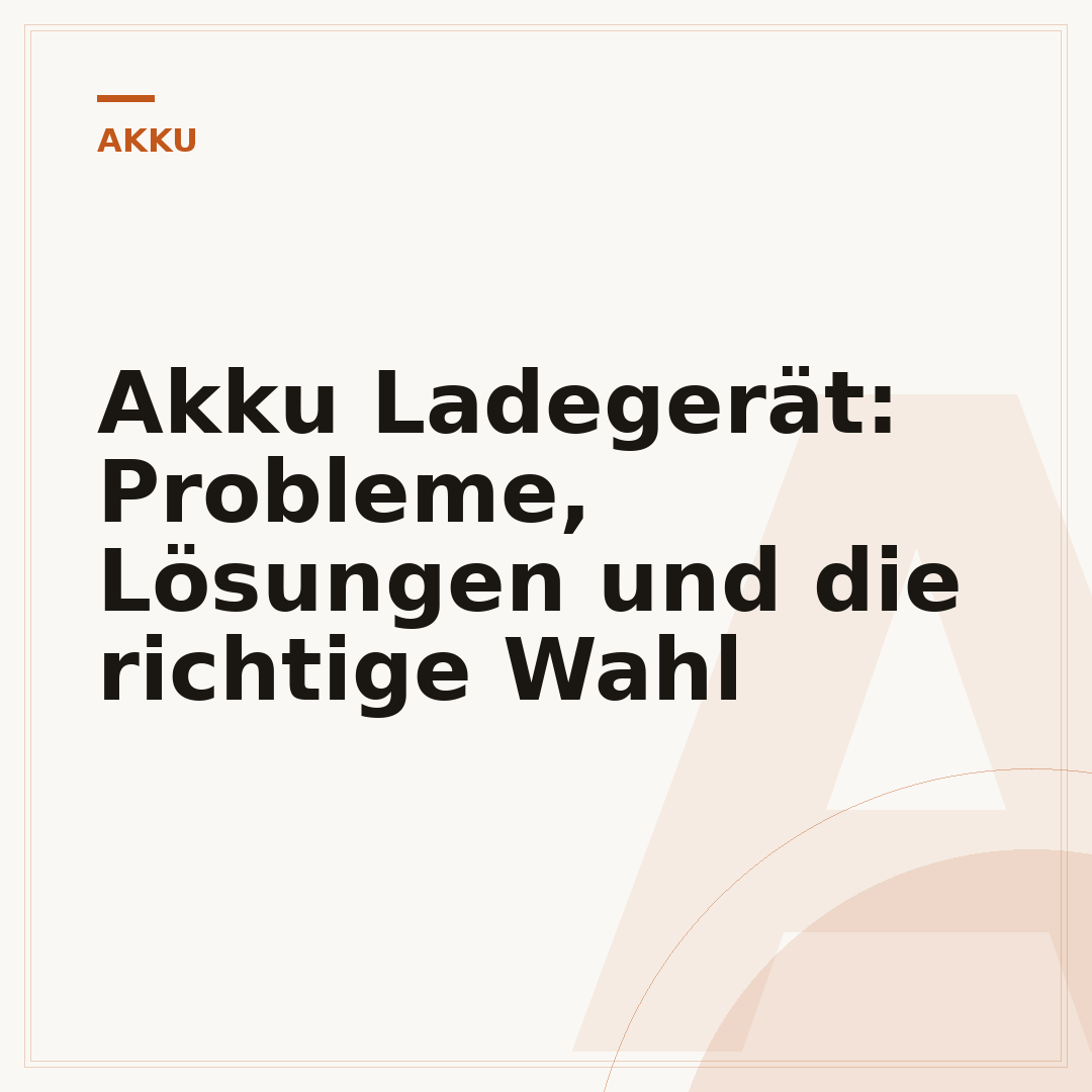 Akku Ladegerät: Probleme, Lösungen und die richtige Wahl