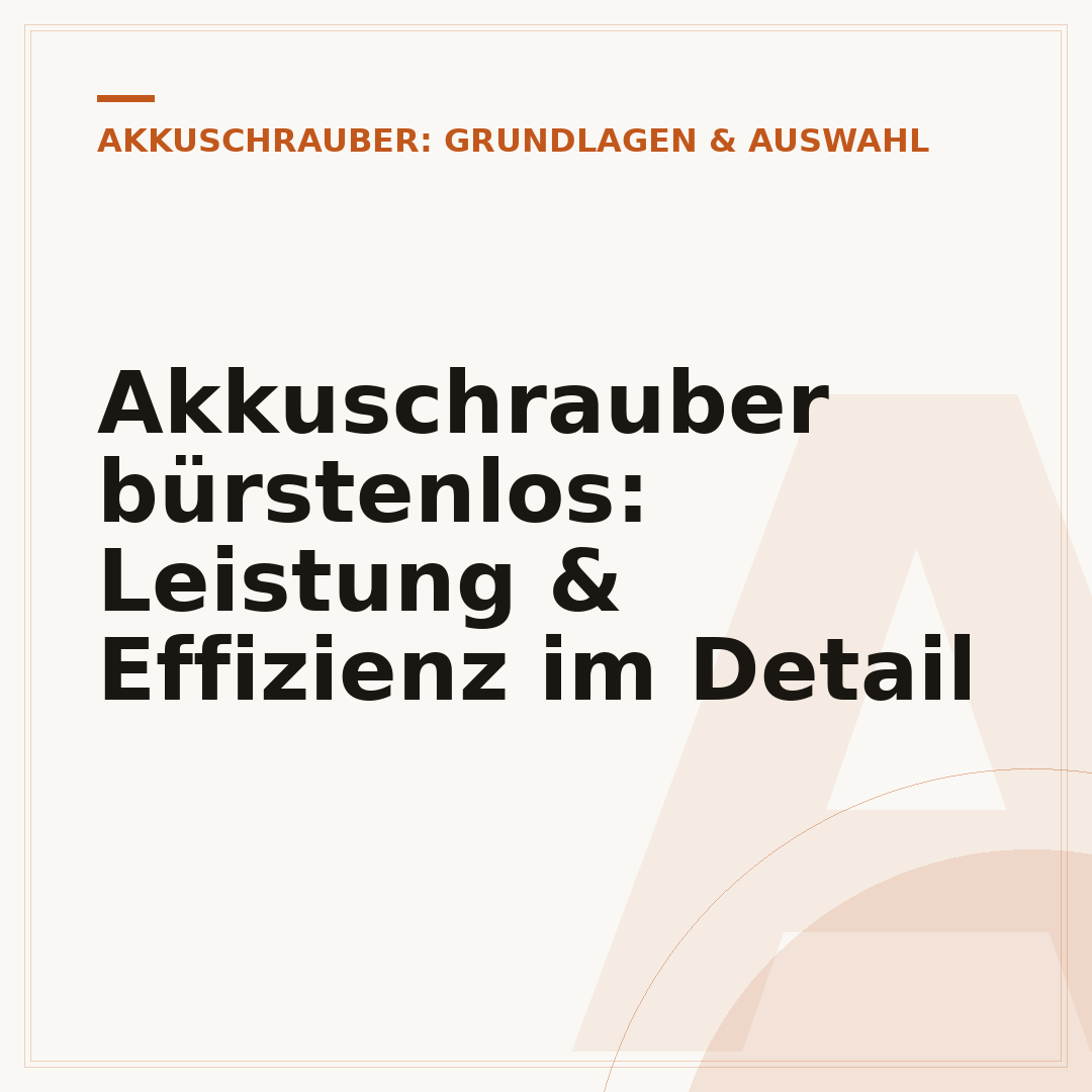 Akkuschrauber bürstenlos: Leistung & Effizienz im Detail