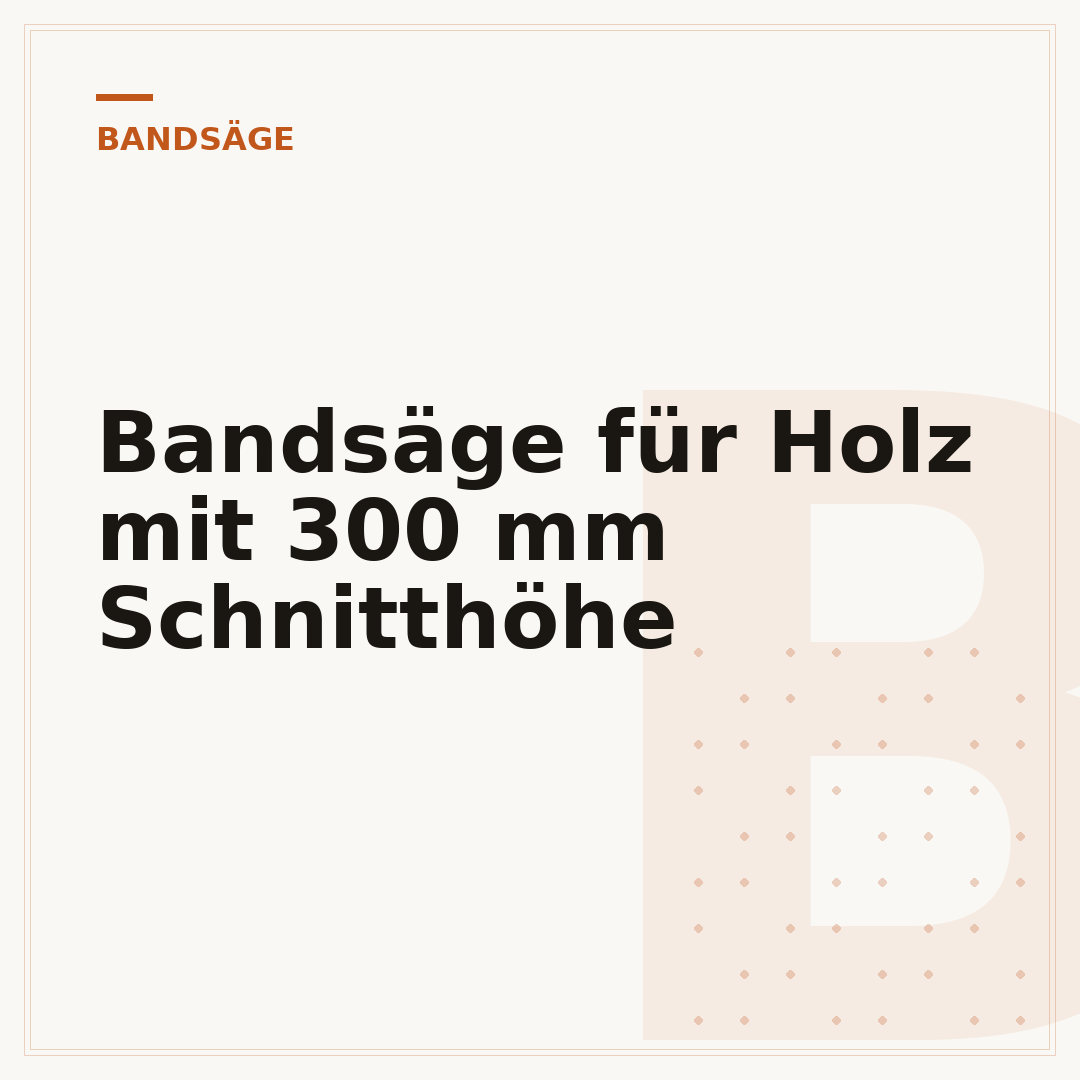 Bandsäge für Holz mit 300 mm Schnitthöhe