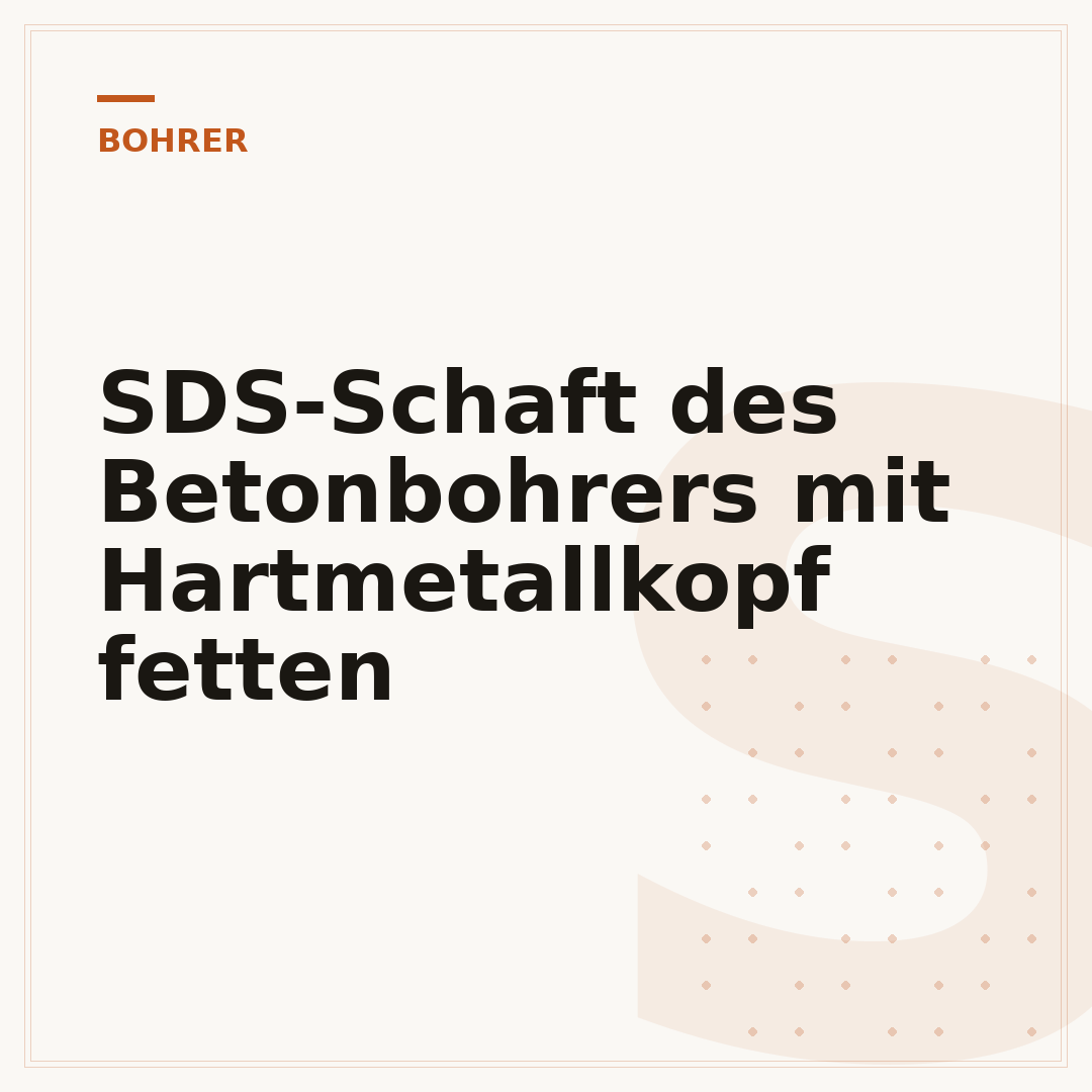 SDS-Schaft des Betonbohrers mit Hartmetallkopf fetten