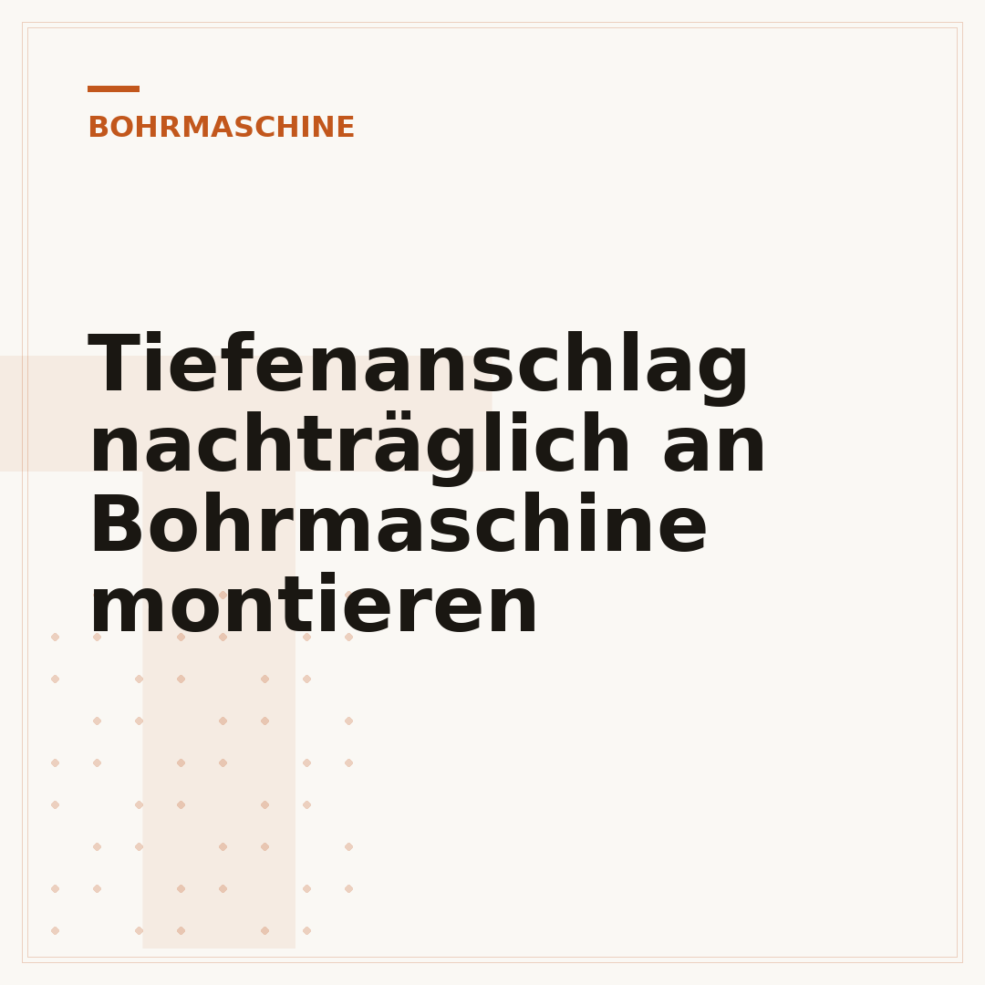 Tiefenanschlag nachträglich an Bohrmaschine montieren