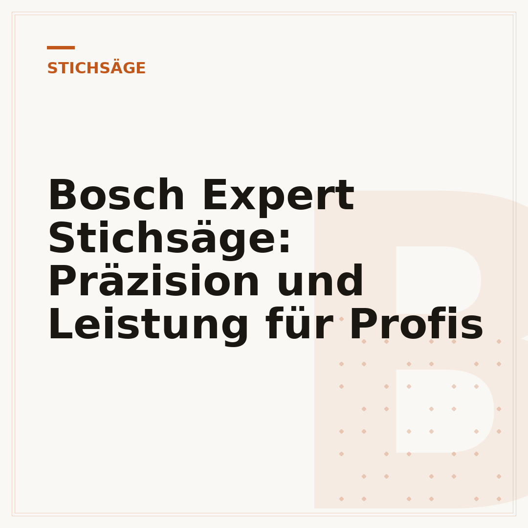 Bosch Expert Stichsäge: Präzision und Leistung für Profis