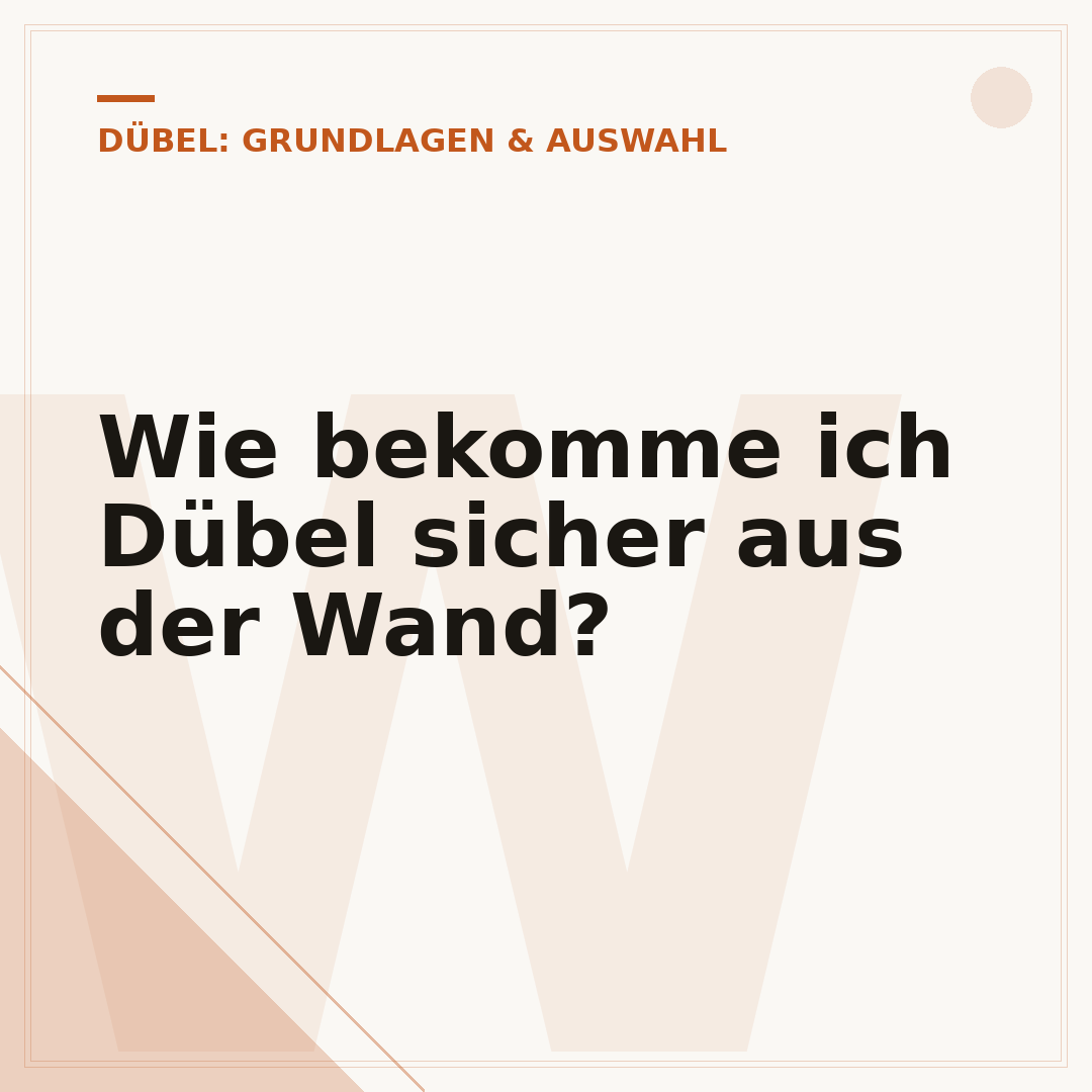 Wie bekomme ich Dübel sicher aus der Wand?