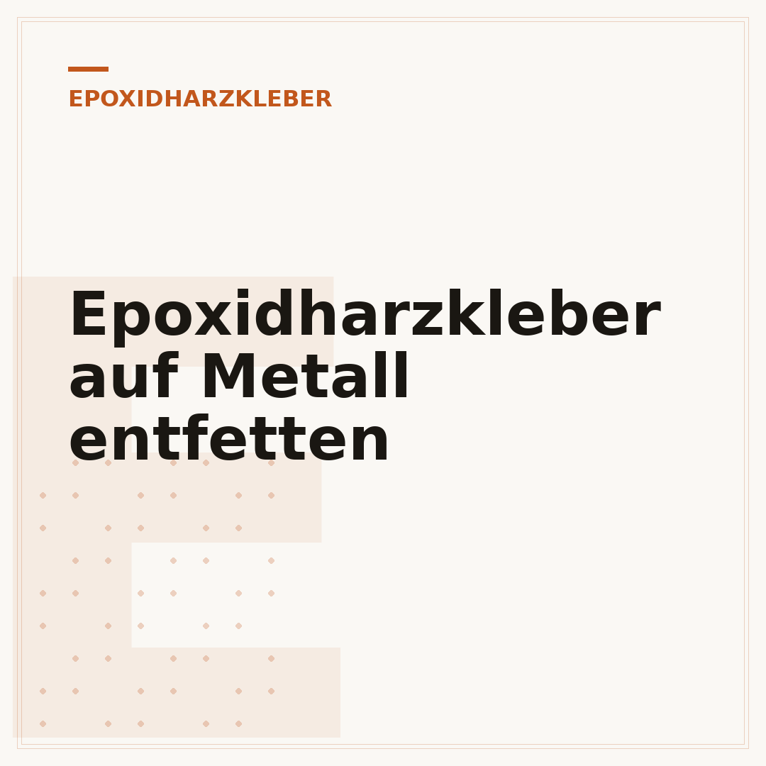 Epoxidharzkleber auf Metall entfetten