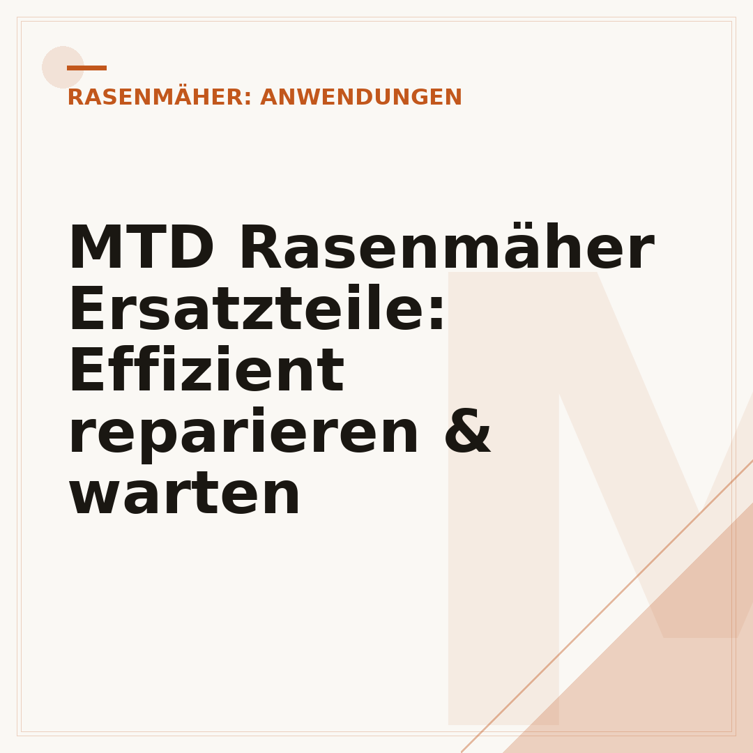 MTD Rasenmäher Ersatzteile: Effizient reparieren & warten