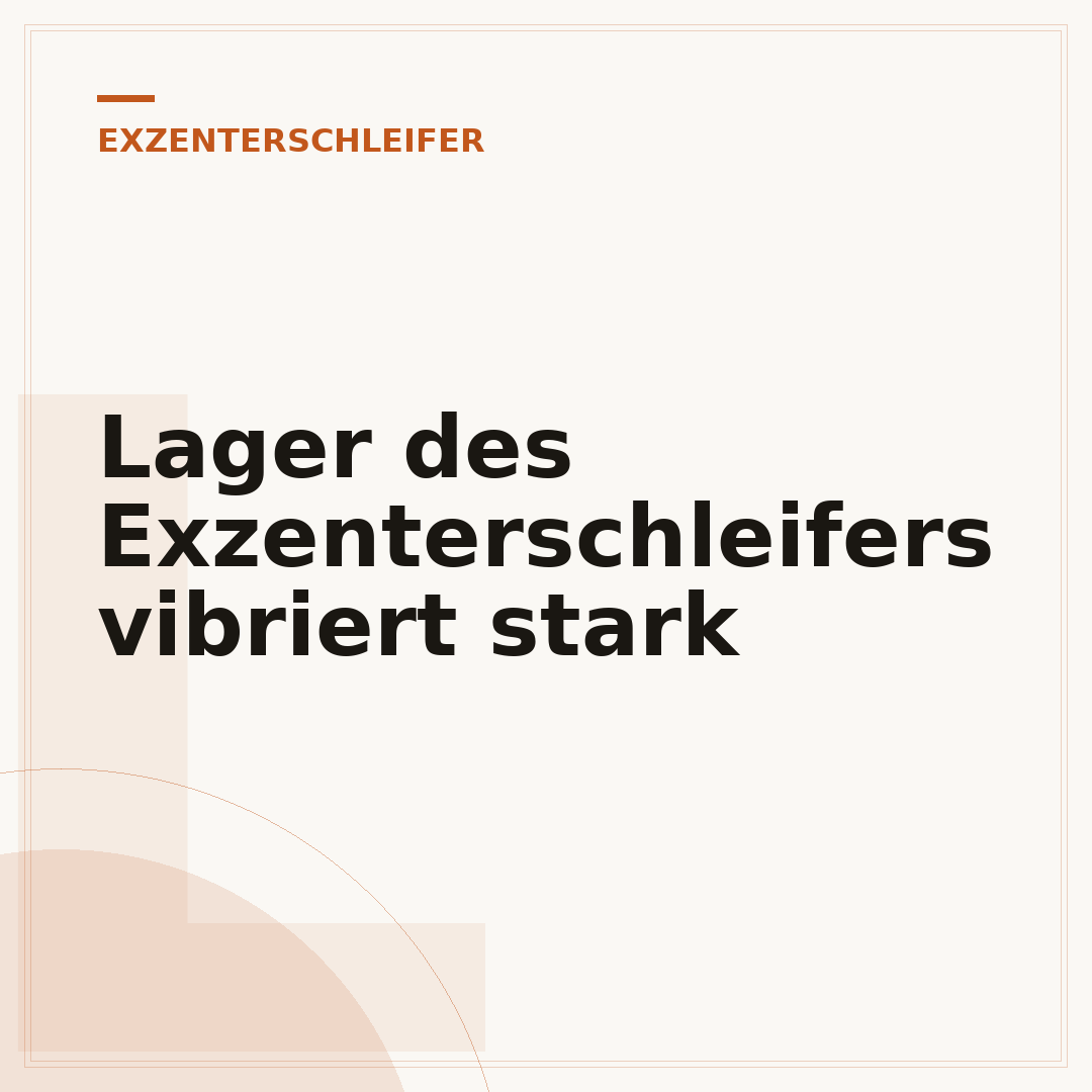Lager des Exzenterschleifers vibriert stark