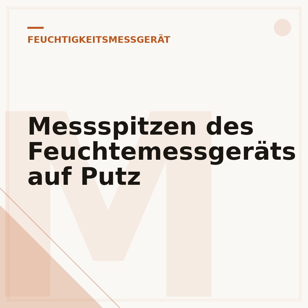 Messspitzen des Feuchtemessgeräts auf Putz