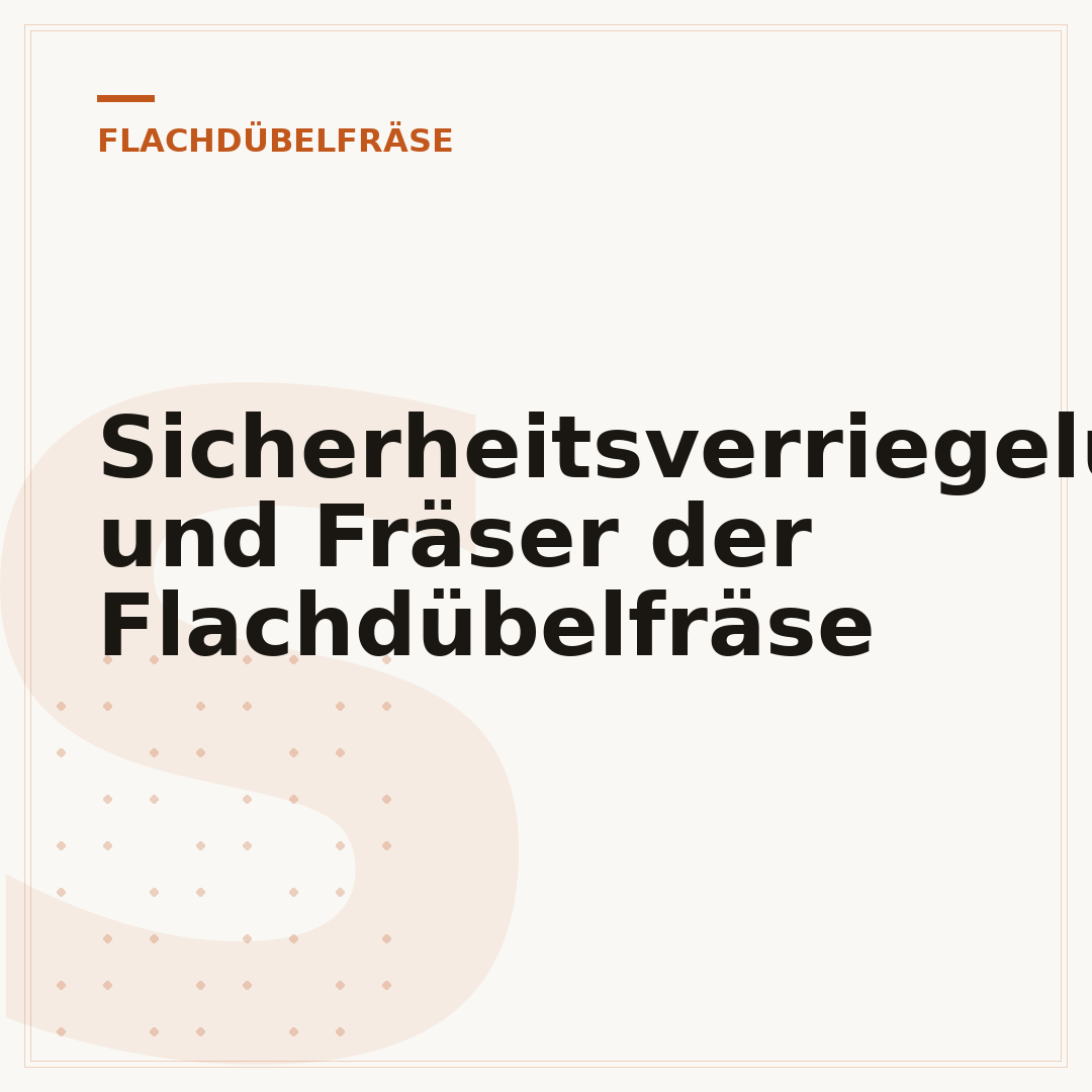 Sicherheitsverriegelung und Fräser der Flachdübelfräse