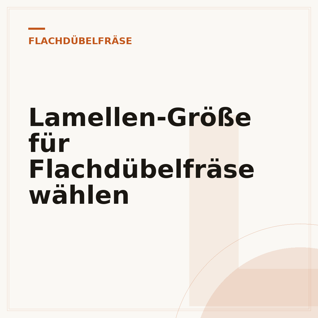 Lamellen-Größe für Flachdübelfräse wählen