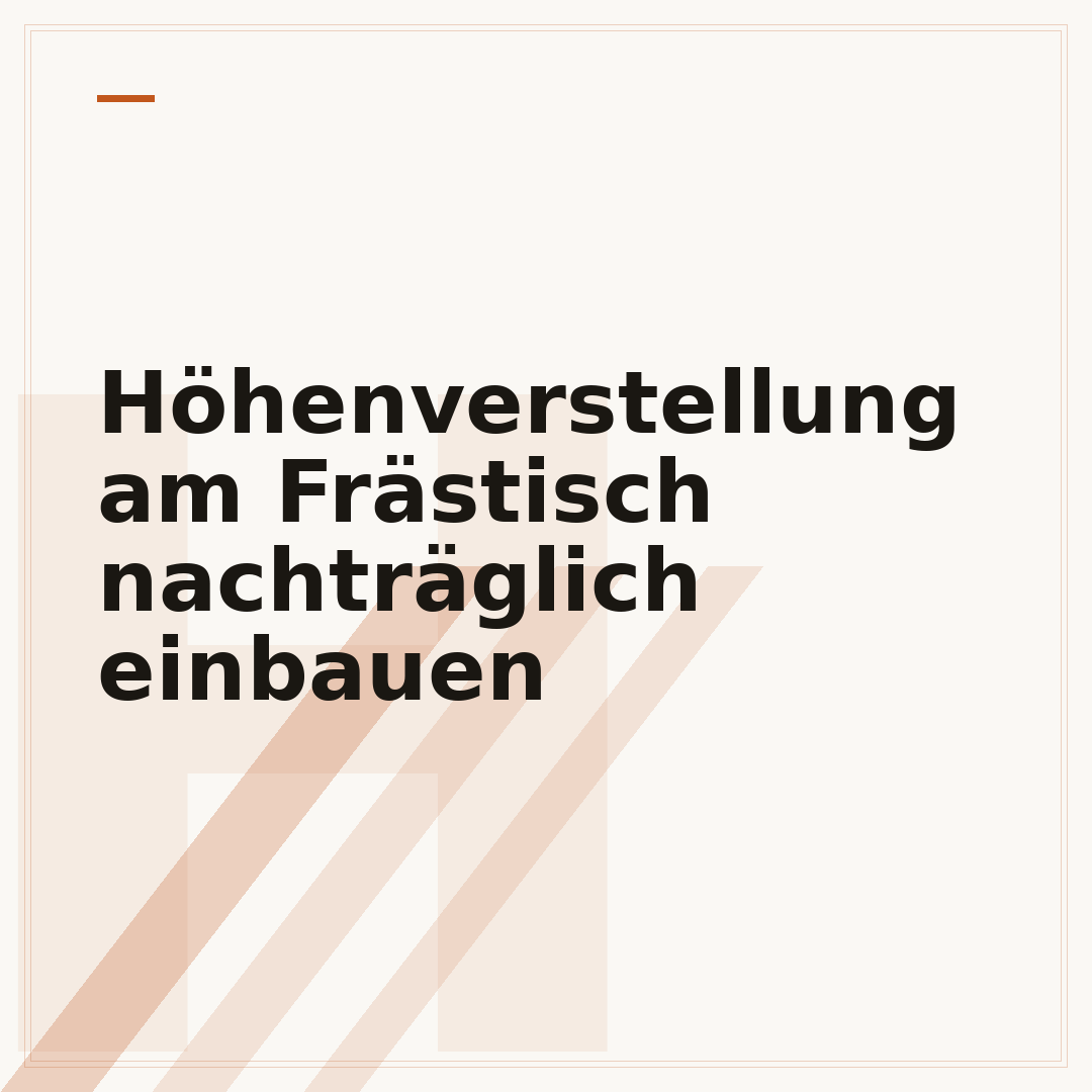 Höhenverstellung am Frästisch nachträglich einbauen