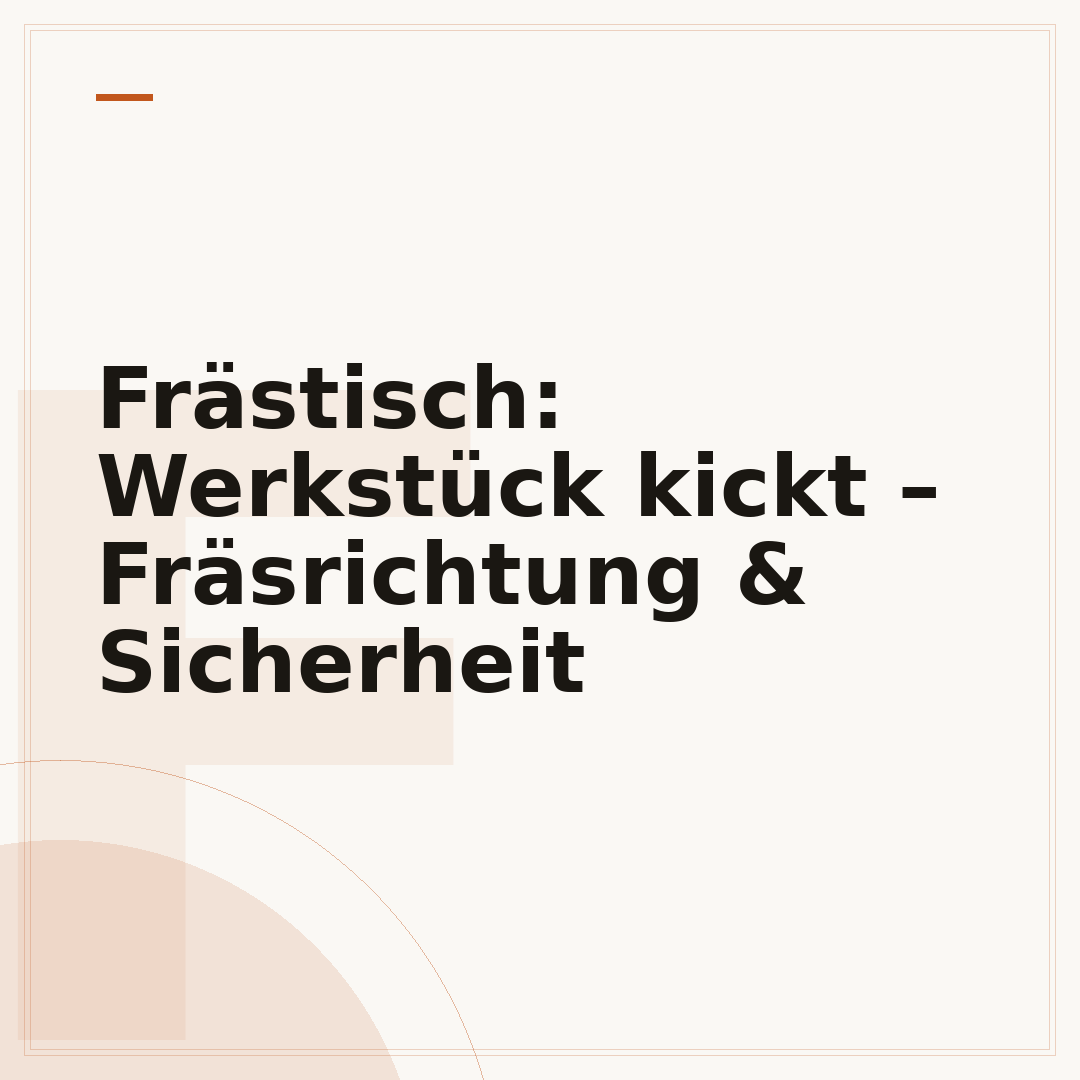Frästisch: Werkstück kickt – Fräsrichtung & Sicherheit