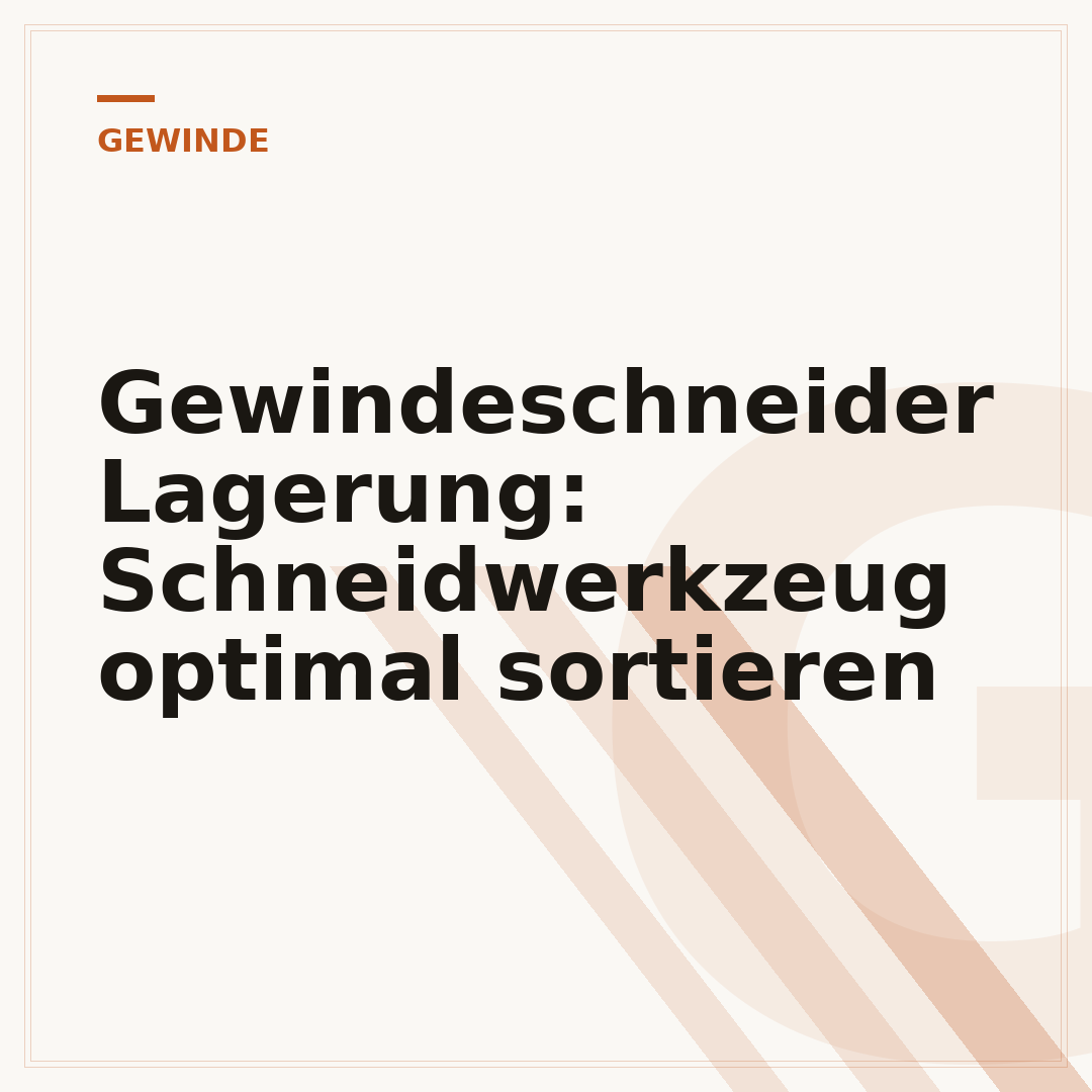 Gewindeschneider Lagerung: Schneidwerkzeug optimal sortieren