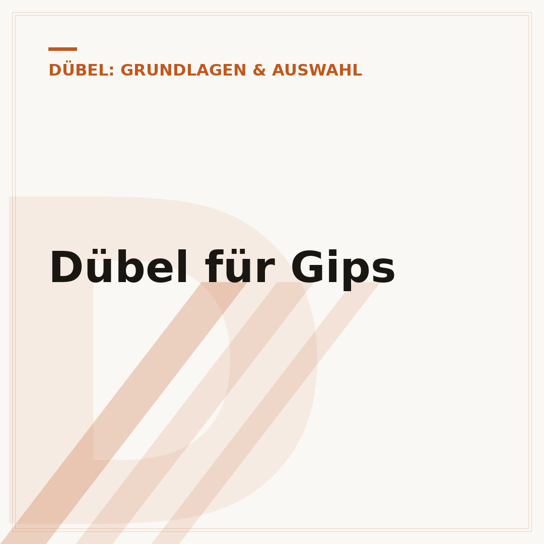 Dübel für Gips