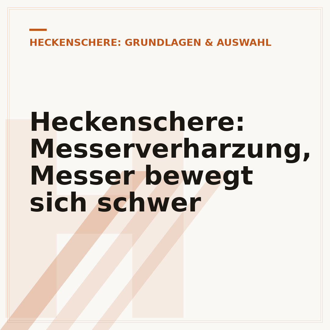 Heckenschere: Messerverharzung, Messer bewegt sich schwer