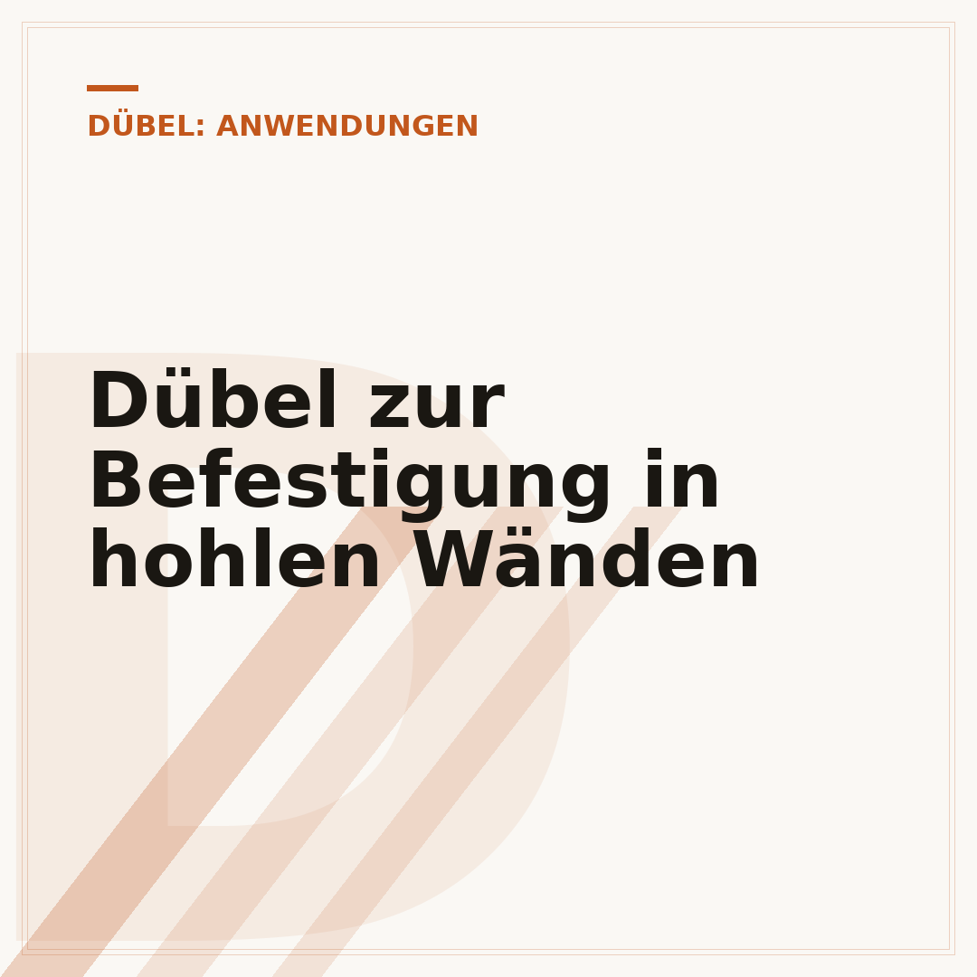 Dübel zur Befestigung in hohlen Wänden
