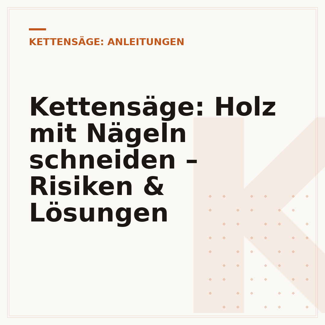 Kettensäge: Holz mit Nägeln schneiden – Risiken & Lösungen