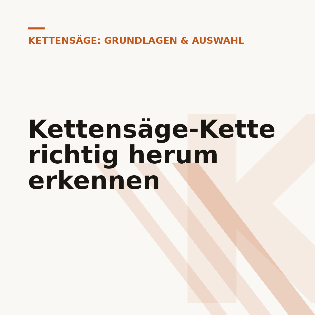Kettensäge-Kette richtig herum erkennen