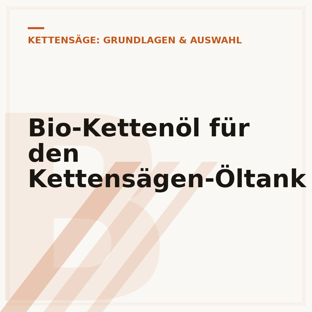 Bio-Kettenöl für den Kettensägen-Öltank