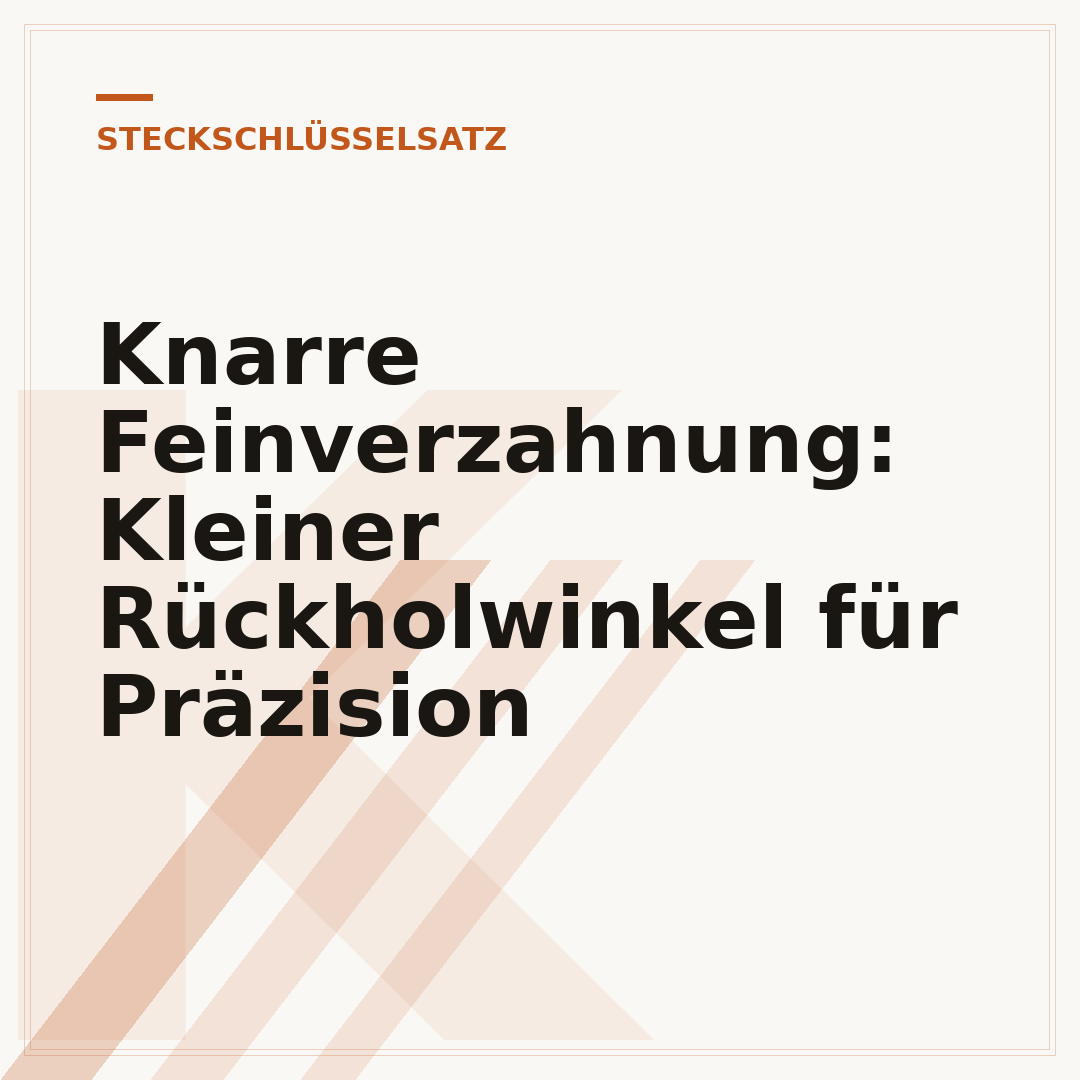 Knarre Feinverzahnung: Kleiner Rückholwinkel für Präzision