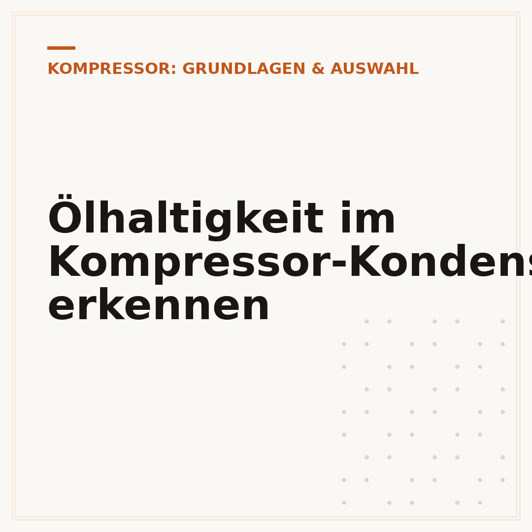 Ölhaltigkeit im Kompressor-Kondensat erkennen
