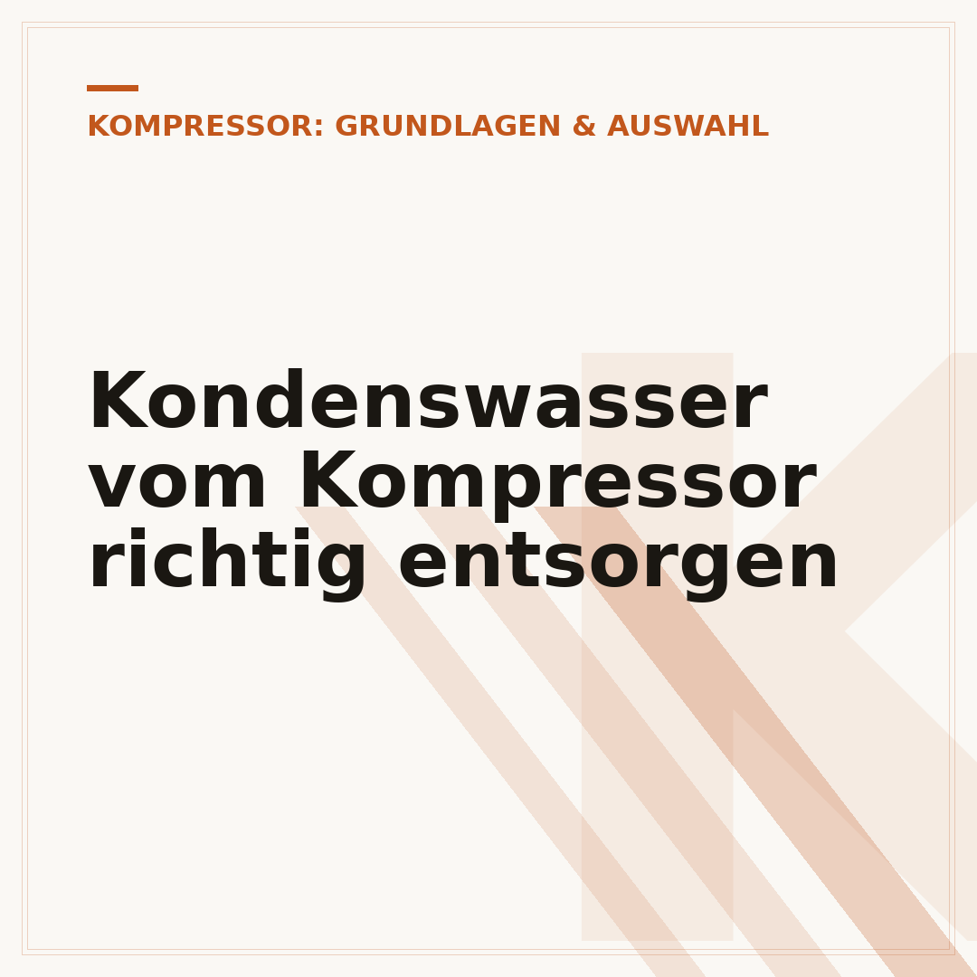 Kondenswasser vom Kompressor richtig entsorgen