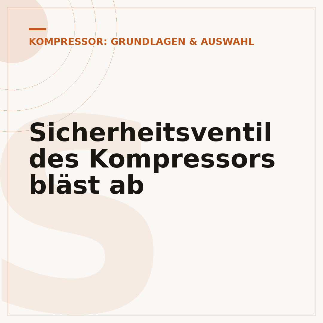 Sicherheitsventil des Kompressors bläst ab