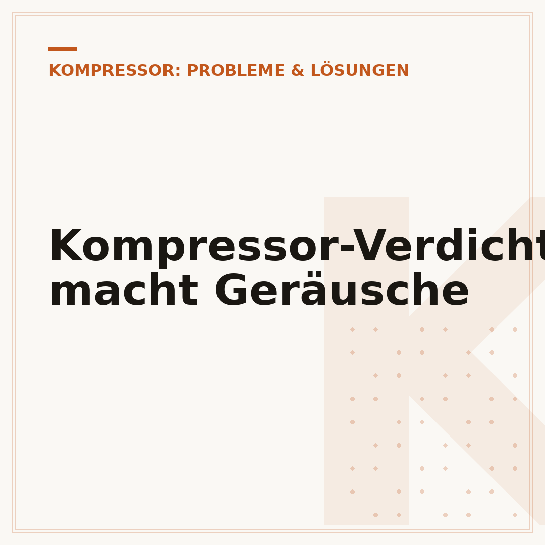 Kompressor-Verdichter macht Geräusche