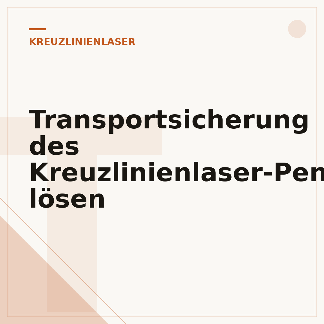 Transportsicherung des Kreuzlinienlaser-Pendels lösen