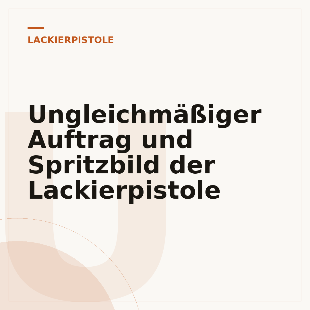 Ungleichmäßiger Auftrag und Spritzbild der Lackierpistole