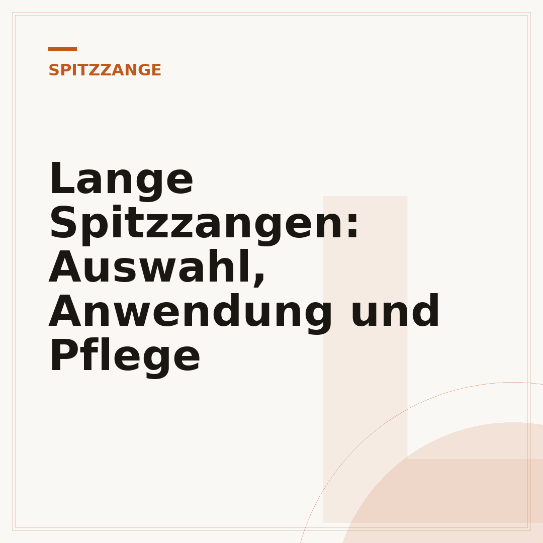 Lange Spitzzangen: Auswahl, Anwendung und Pflege