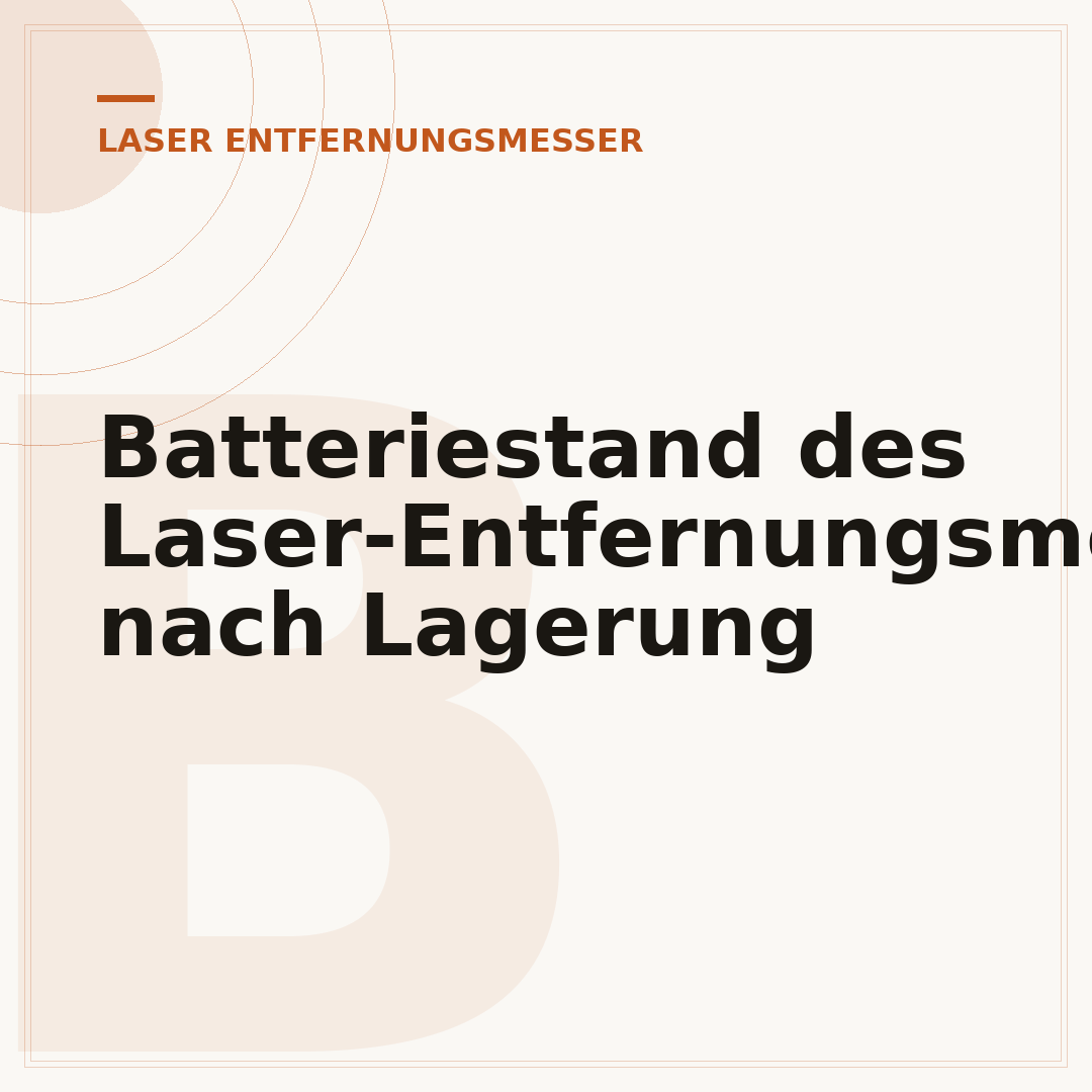 Batteriestand des Laser-Entfernungsmessers nach Lagerung
