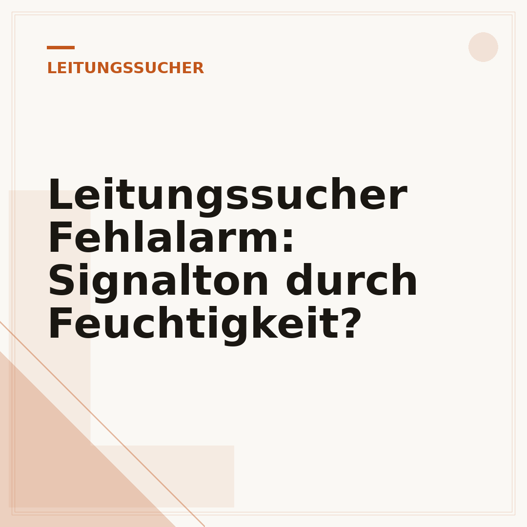 Leitungssucher Fehlalarm: Signalton durch Feuchtigkeit?