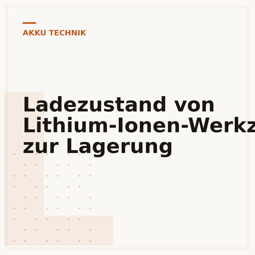 Ladezustand von Lithium-Ionen-Werkzeugakkus zur Lagerung