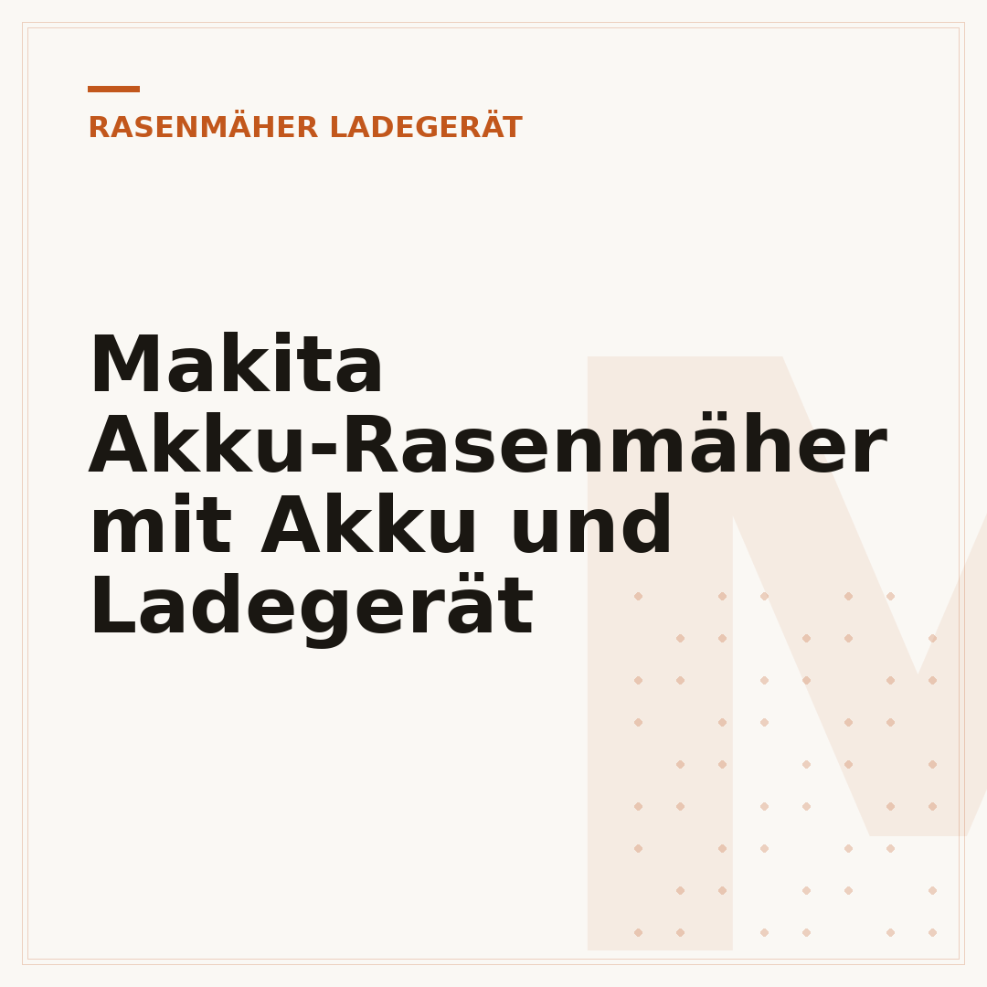 Makita Akku-Rasenmäher mit Akku und Ladegerät