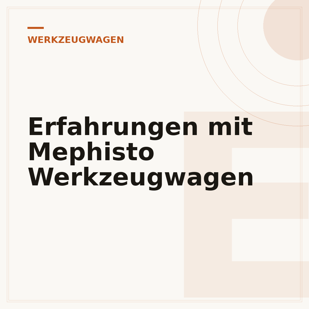 Erfahrungen mit Mephisto Werkzeugwagen