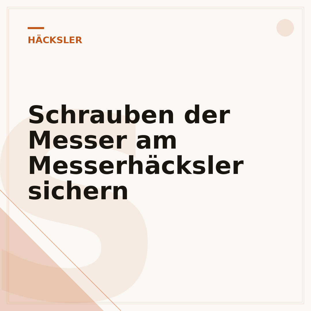 Schrauben der Messer am Messerhäcksler sichern