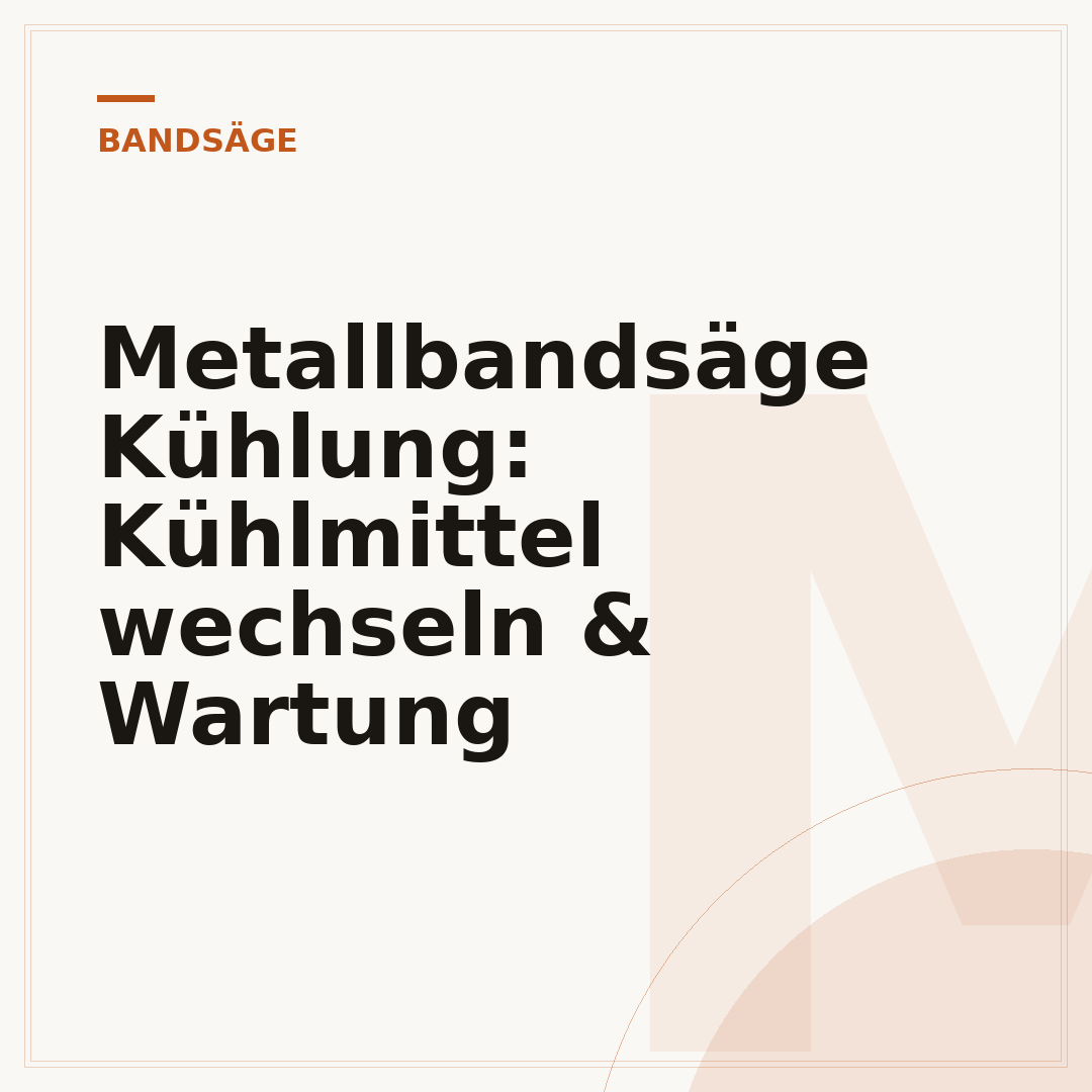 Metallbandsäge Kühlung: Kühlmittel wechseln & Wartung