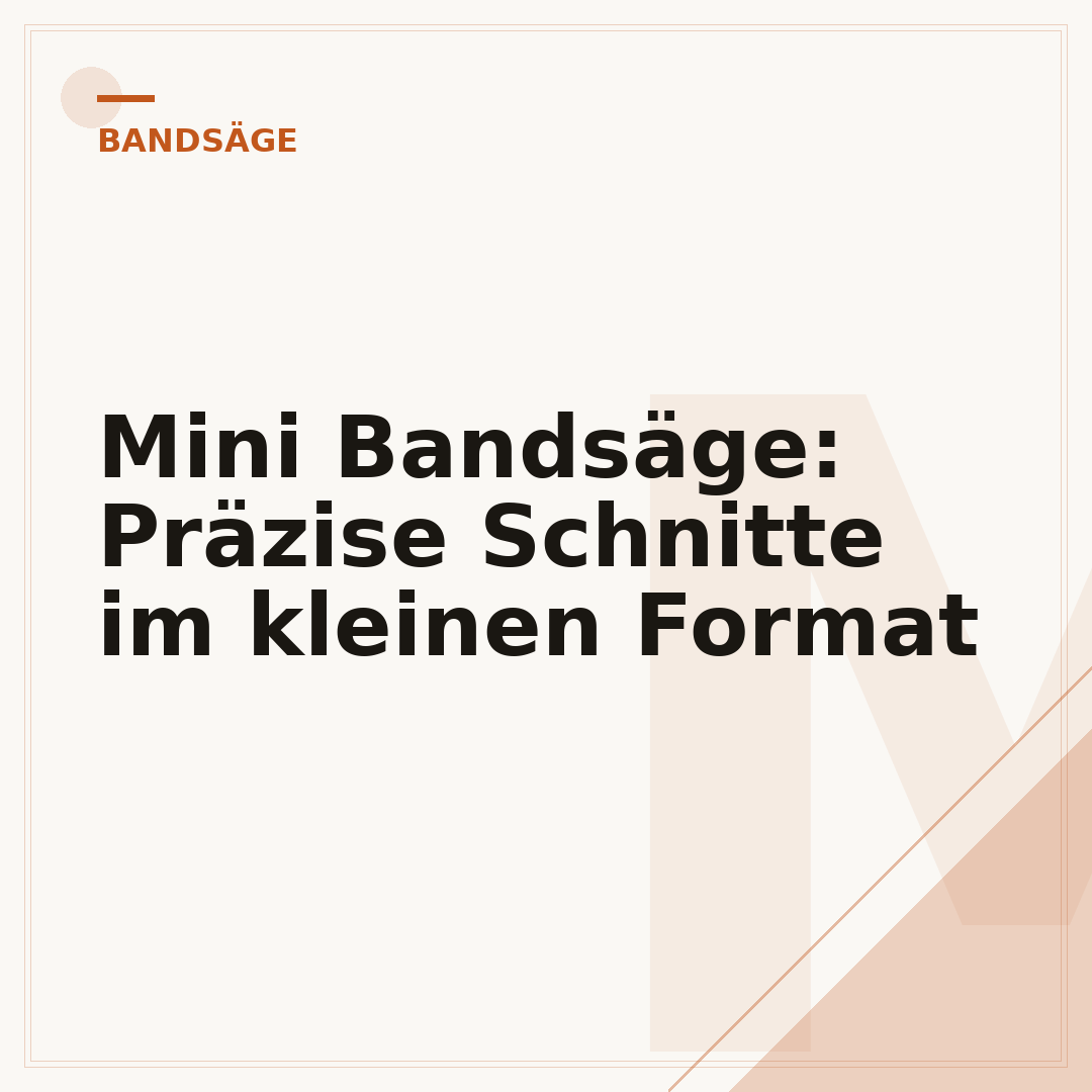 Mini Bandsäge: Präzise Schnitte im kleinen Format