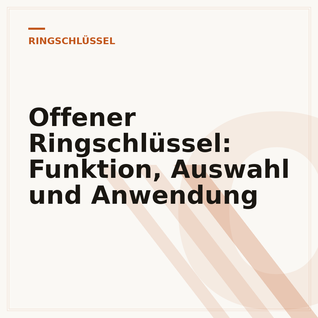 Offener Ringschlüssel: Funktion, Auswahl und Anwendung