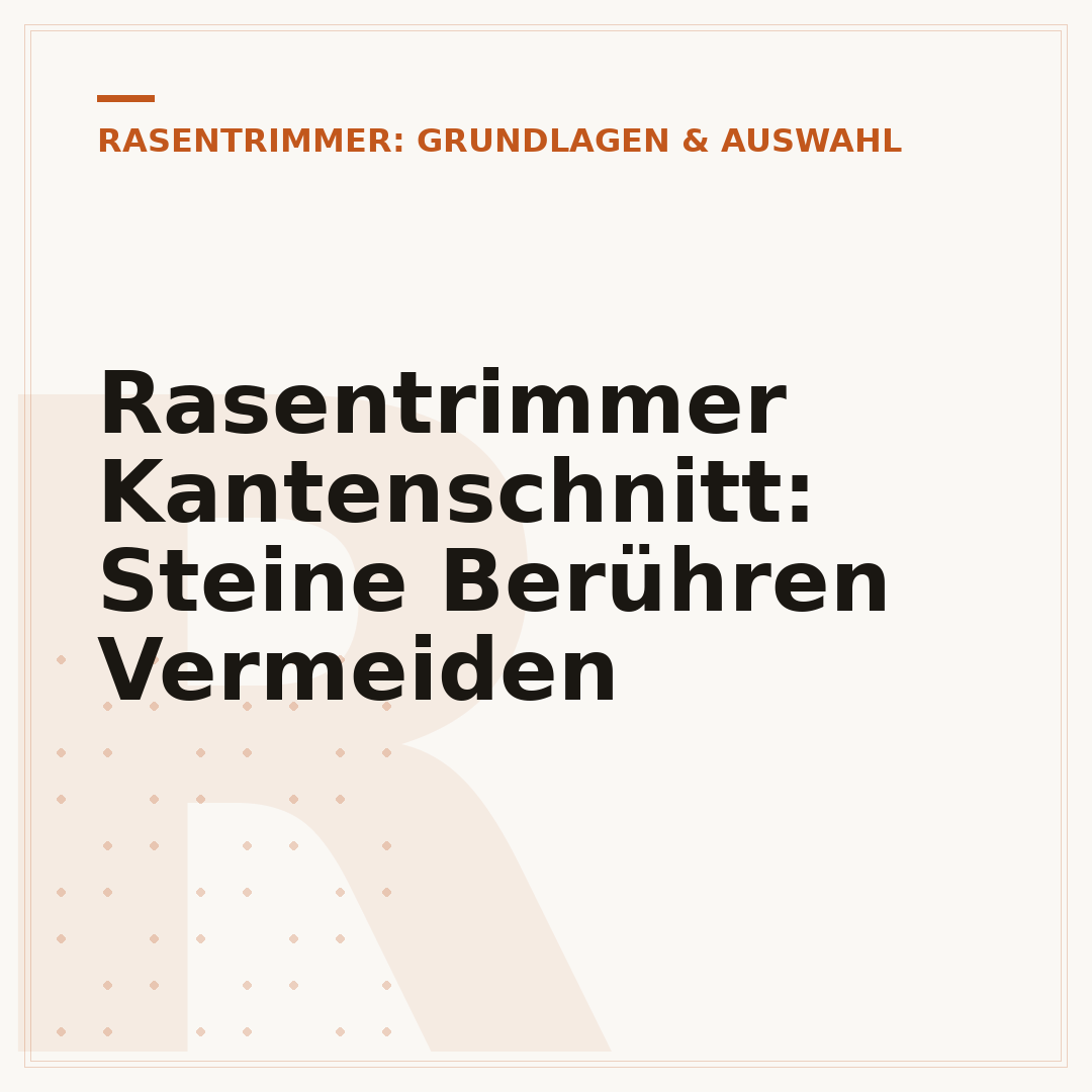 Rasentrimmer Kantenschnitt: Steine Berühren Vermeiden
