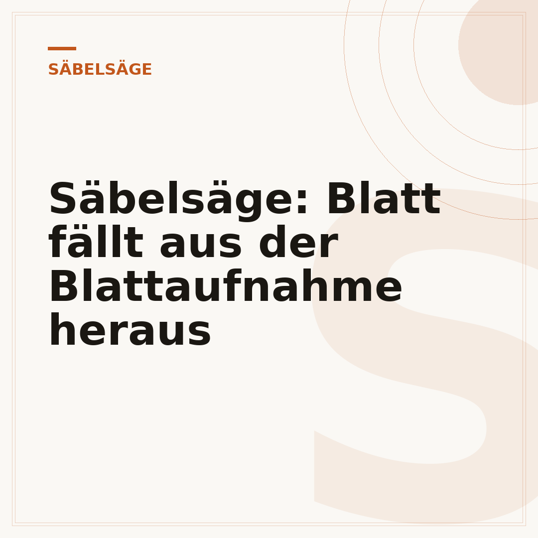 Säbelsäge: Blatt fällt aus der Blattaufnahme heraus