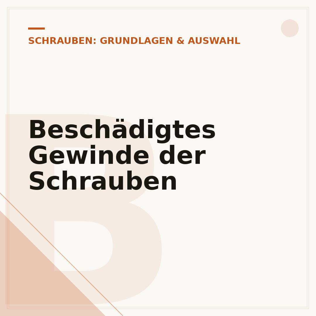Beschädigtes Gewinde der Schrauben