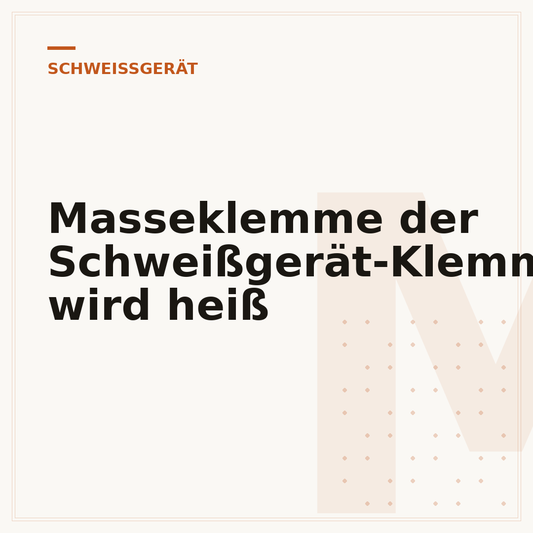 Masseklemme der Schweißgerät-Klemme wird heiß